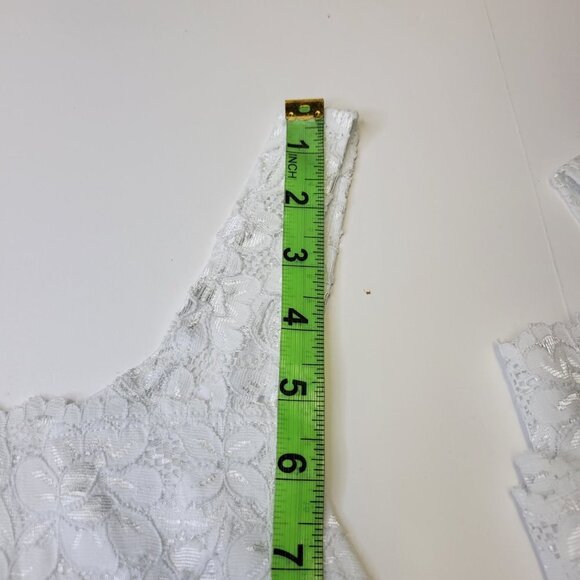 White Lace Tank Top Lace Camisole Wide Straps Lace Top  Sizes M  L  XL - Picture 11 of 11